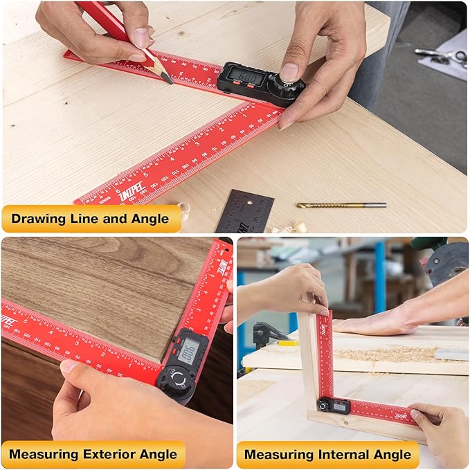 Digital Angle Finder Protractor, 7" / 200 mm Angle Measuring Tool with LCD Display, Angle Finder Ruler for Woodworking, Carpenter, Construction & DIY Projects