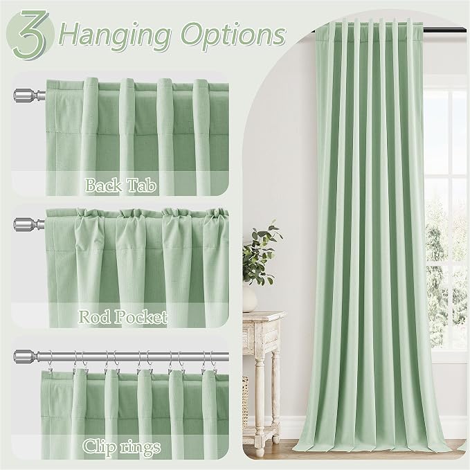 100% Blackout Curtains 84 Inch Length 2 Panels Set - Image 6