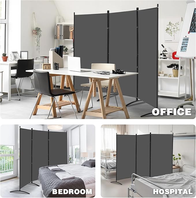 SUPER DEAL Folding Room Divider, 3 Panel Privacy Screens - Image 3