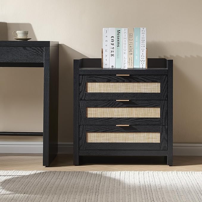 SICOTAS Rattan Nightstand Larger Bedside Table - Image 5