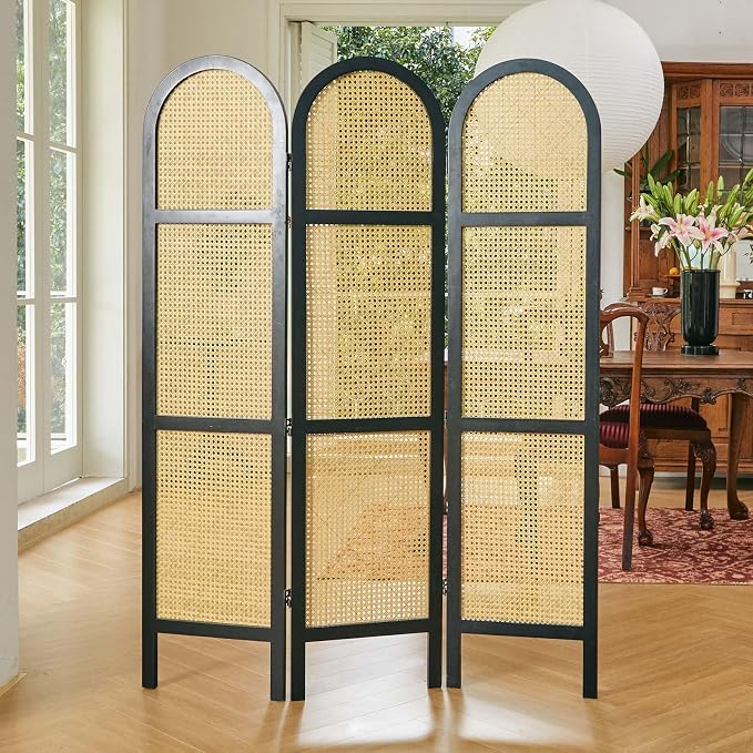 Svimi Room Divider and Folding Privacy Screens, Pine Wood 5.6 Ft Double Hinged - Image 9