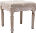 chairus Square Foot Stool with Button Tufted Seat, Small Fabric Upholstered by CHAIRUS
