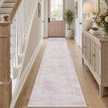Latte&Fog Hallway Runner Rug 2x10 Non Slip Washable Pink Rugs by LatteFog