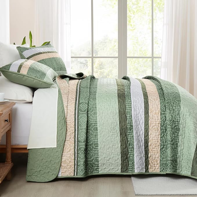 Dobuyly Boho Quilts Queen Size, Breathable All-Season, 3-Piece Set Fits Queen - Image 3