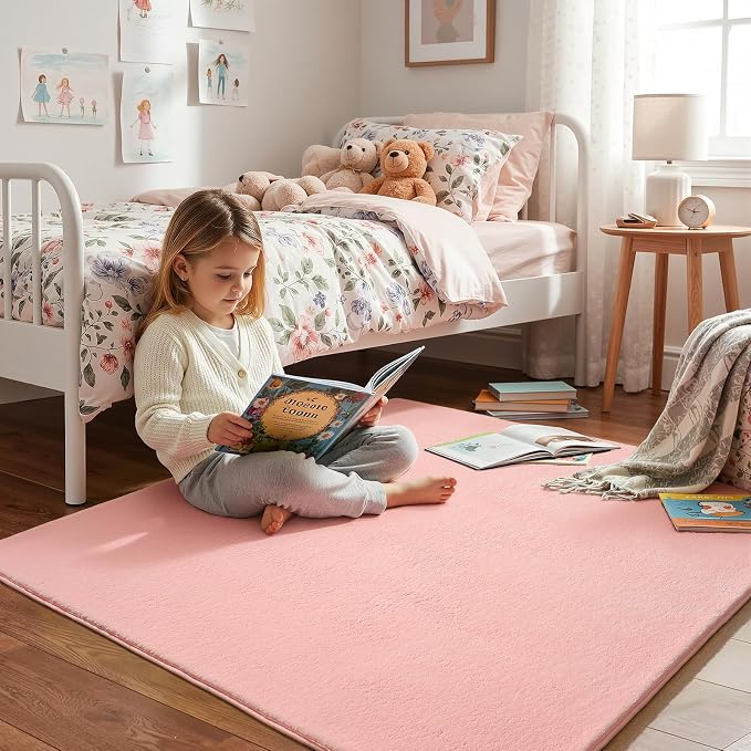 4x4 Square Area Rugs for Bedroom Living Room, Modern Non Slip Minimalist Carpet - Image 2