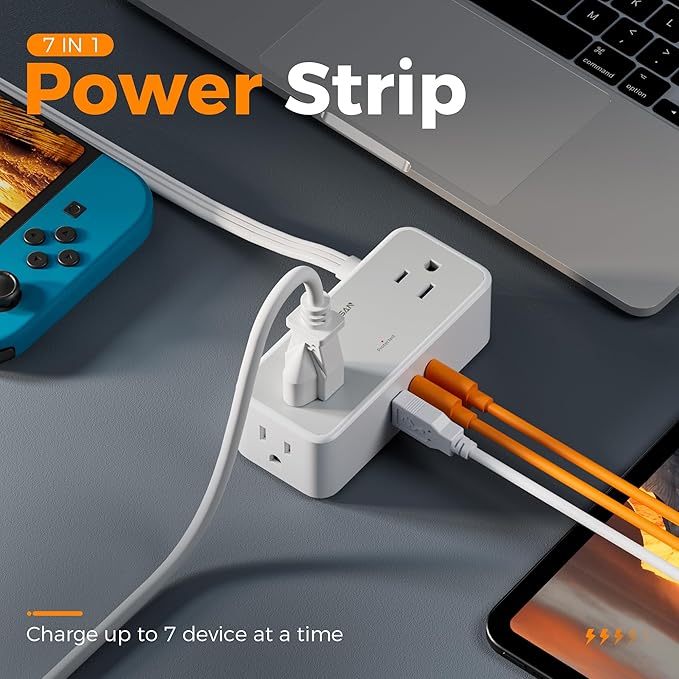 TESSAN Extension Cord 5 FT, Power Strip - Image 3