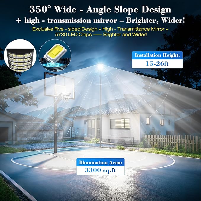 OKPRO Solar Street Lights Outdoor,10000W Solar Lights Outdoor Waterproof with Motion Sensor, IP66 Solar Flood Lights for Yard, Pathway, Parking Lot - 350° Wide Angle & Remote Control Included (2 PACK)