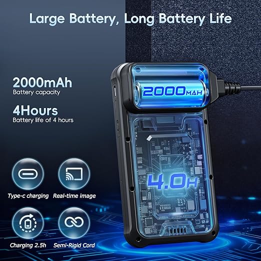 SKYBASIC Industrial Endoscope Borescope Camera with Light, 4.3'' HD Digital Handheld Waterproof Sewer Tools Snake Inspection Camera with 8 LED Lights 32.8FT Semi-Rigid Cable, Cool Gift Gadgets for Men
