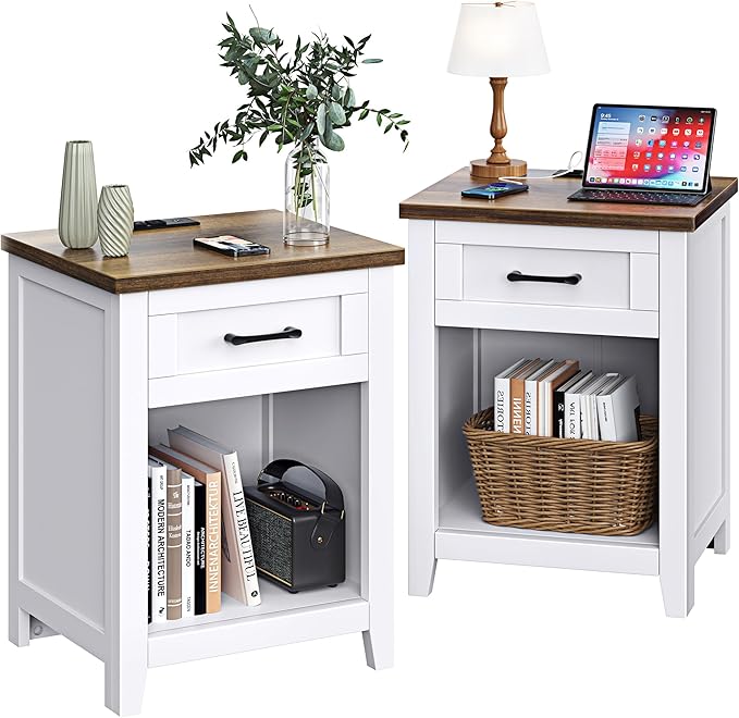 Decofy Farmhouse Nightstand by Decofy
