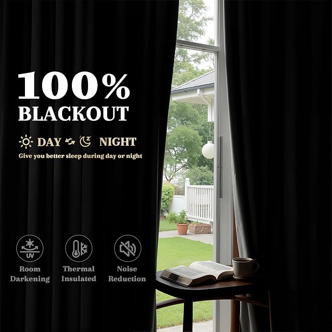 Extra Long 100% Blackout Linen Curtains - Image 3