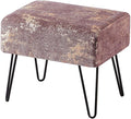 Home Soft Things Jacquard Chenille Ottoman, Kasula-Light Brown, Fuzzy Entry Way by HomeSoftThings
