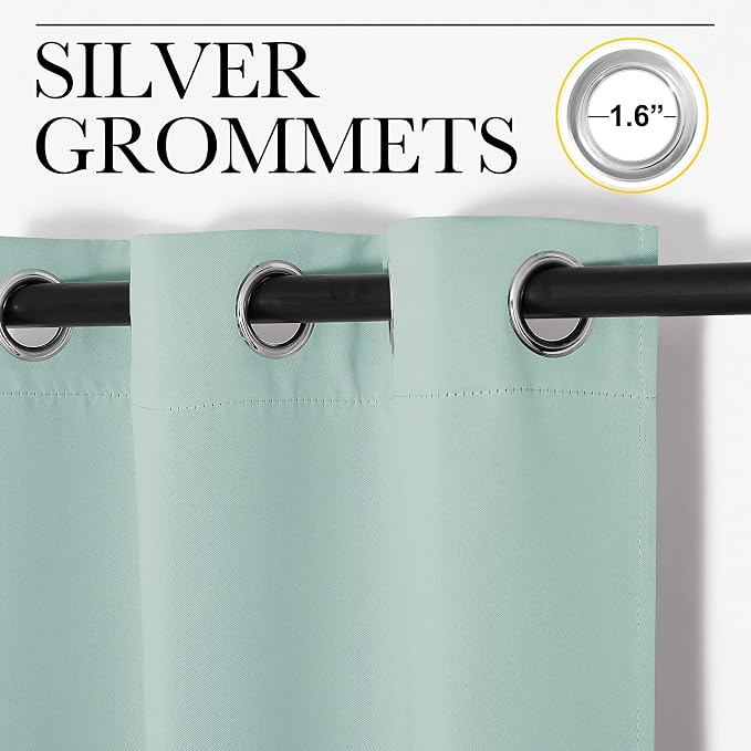 NICETOWN Thermal Insulated Curtains Blackout Draperies, Aqua Blue, 29 by 40 - Image 3