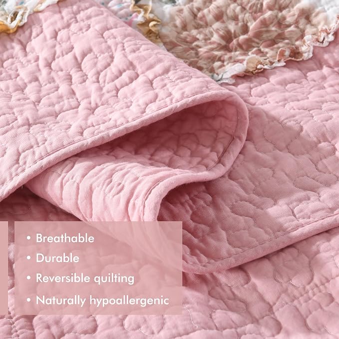 Etwel 100% Cotton Patchwork King Size Quilt Set - Image 5