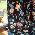 jinchan Dark Blue Floral Blackout Curtains 63 Inch Back Tab 2 Panels | Room by JINCHAN