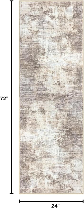 Abstract Runner Rug 2x6 Ft Washable Runners - Image 2