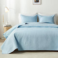 akkialla King Quilt Bedding Set, Sky Blue Ultrasonic King/Cal King Quilt Set by akkialla