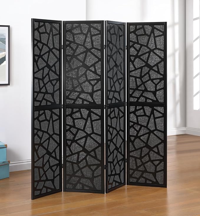 Roundhill Furniture Aurra 4-Panel Wood Room Divider, Folding Portable Partition by RoundhillFurniture