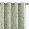 jinchan Sage Green Blackout Curtains Geometric Grommet 96 inch 2 Panels | Room by JINCHAN