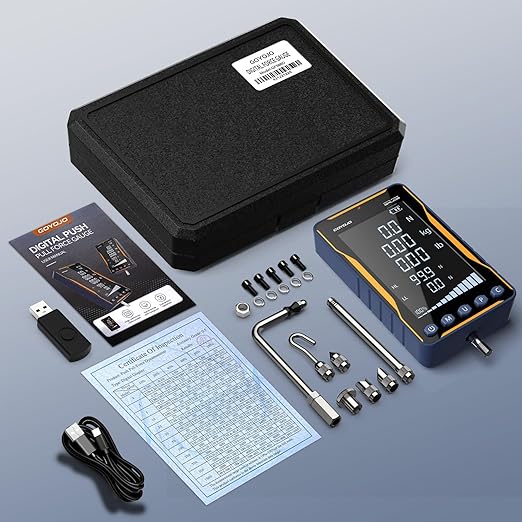 GOYOJO Digital Force Gauge 500N&110LB with Extra-Large Screen and Bold Font, High Precision Multi-Unit Display for Push-Pull Testing, Trigger Pull Measurement, and Industrial Quality Control