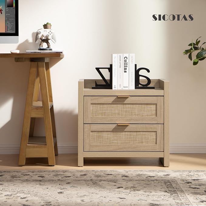 SICOTAS Rattan Nightstand Set of 2 - Image 9