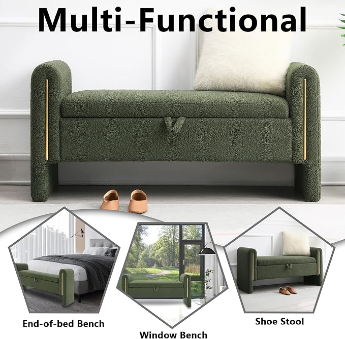 HRVEOCEI Upholstered Storage Bench - Image 7