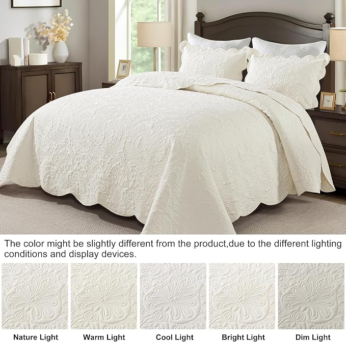 HoneiLife Oversized Queen Bedspreads 110x106- Queen Size Quilt Bedding Sets - Image 3