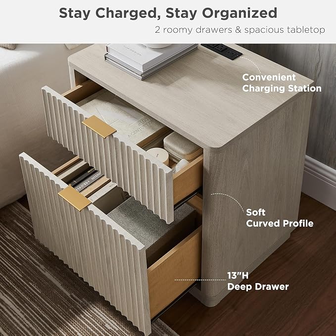T4TREAM 23'' Fluted Nightstand - Image 4