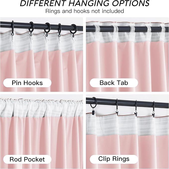 RYB HOME Baby Pink Velvet Curtains - Image 8