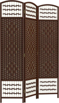 HOMCOM 3 Panel Room Divider, Folding Privacy Screen, Wave Fiber Freestanding by HOMCOM