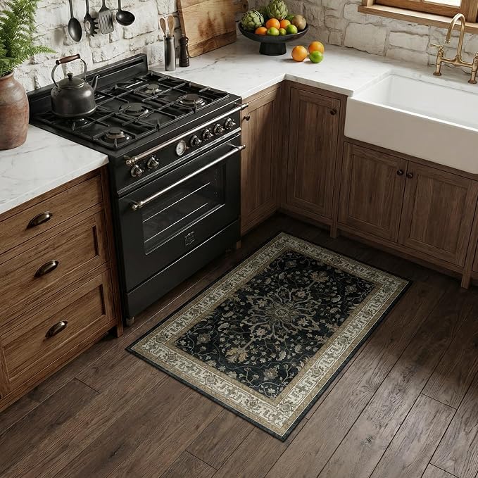 RELEANY Washable Area Rug, Small 2'x3', Water Repellent, Pet Friendly, Vintage - Image 2