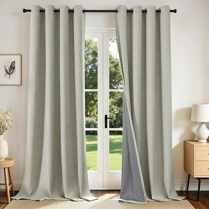 Joydeco Blackout Curtains 108 Inches Long 2 Panels Burg, Room Darkening Curtains by JOYDECO
