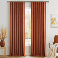Fall Burnt Orange Curtains Blackout 102 Inches Long 2 Panels Set, Terracotta by QJMYDECO