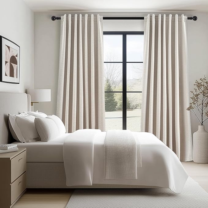 Topfinel Blackout Curtains 102 Inch Long 2 Panels, Linen Textured Room - Image 7