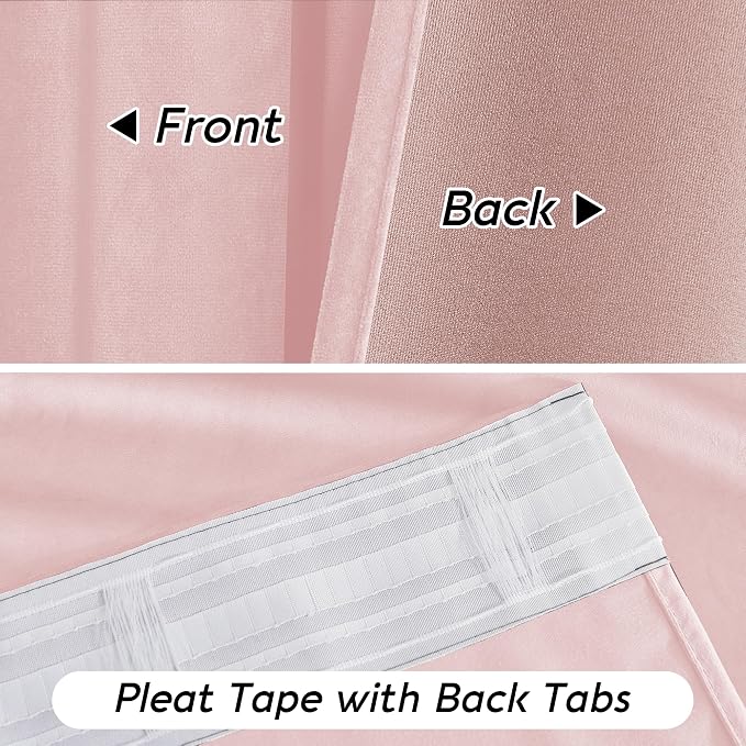 RYB HOME Baby Pink Velvet Curtains - Image 4