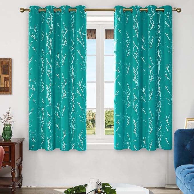 Deconovo Living Room Curtains 63 Inches Long, Thermal Insulated, Room Darkening - Image 2