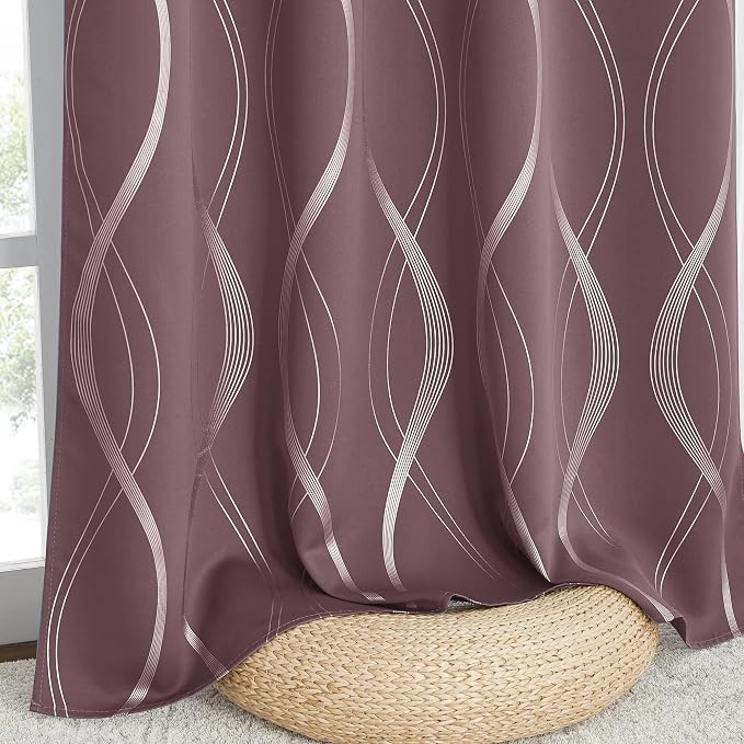 NICETOWN Dry Rose Blackout Curtain Panels 84 - Image 5