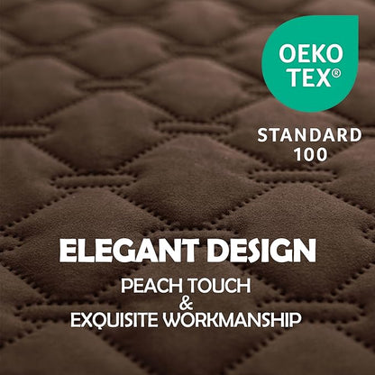 gogobunny 3X Stronger Waterproof Pet Blanket, Scratch Proof Furniture Protector for Dogs Cats, Reversible Cover 82x82 Inch, Dark Chocolate