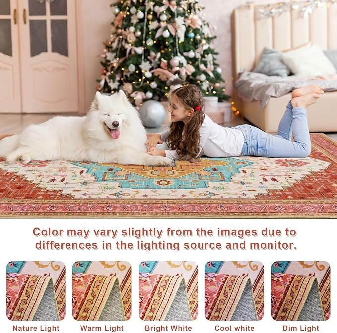 Macgace Washable Vintage Small Area Rug - Image 6