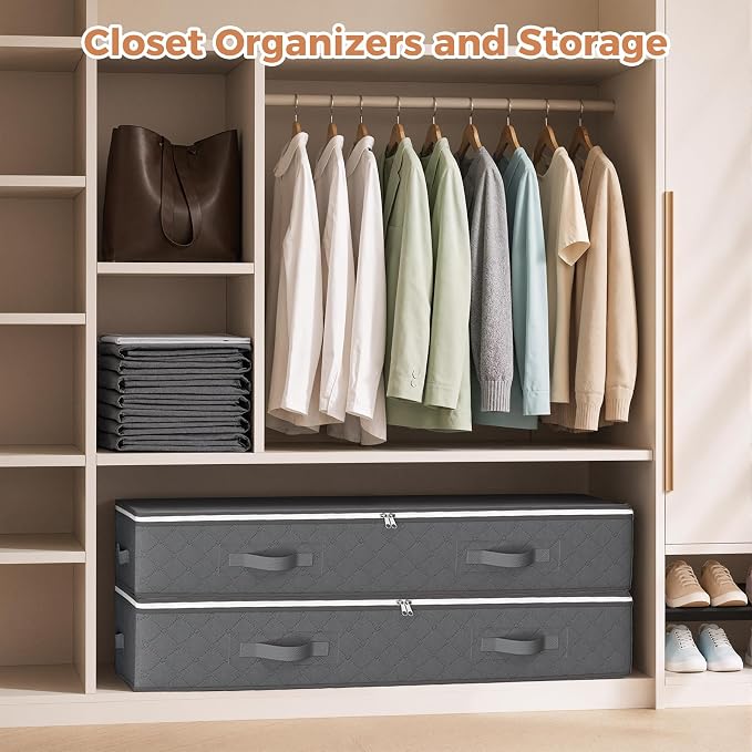 95L Under Bed Storage Containers, 2 Pack Storage Bins, Linen Sheets, Wrapping - Image 4