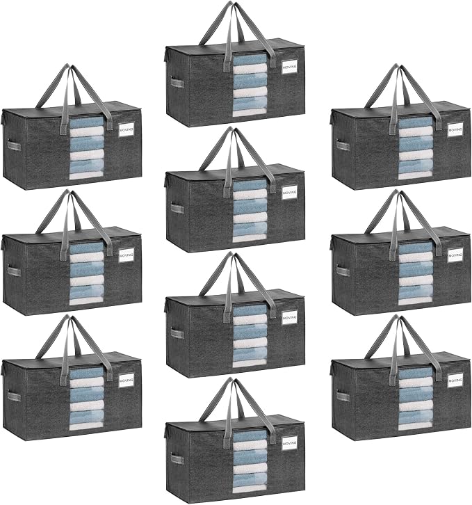 VENO Moving Bags, Wide Open Top, 10 Pack | Moving boxes Alternative, Heavy Duty by Veno