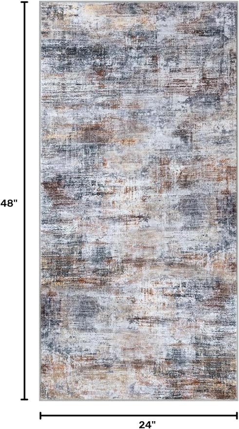 Abstract Runner Rug 2x4 Ft Entryway Rugs Washable Door Mat Indoor Entrance - Image 2