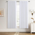 Beige White Linen 100% Blackout Curtains by Guken