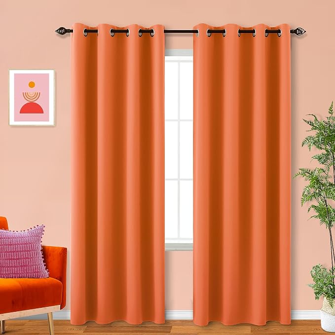 KOUFALL Living Room Curtains 96 Inches Long, Window Treatments Fall Decorations by KOUFALL