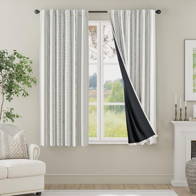 jinchan Boho Blackout Curtains 63 Inch Length by JINCHAN