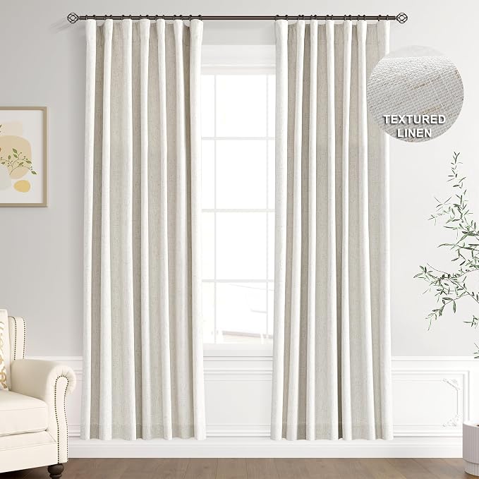 Joywell 100% Blackout Linen Curtains by Joywell
