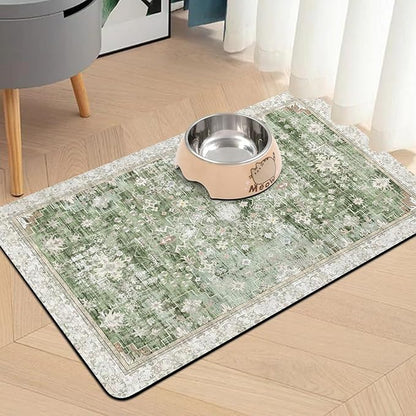 Pet Food Mats for Floor, Absorbent Dog Mat for Food and Water Dispenser Mat, Dog Food Mat Quick Dry Cat Food Mat Pet Supplies