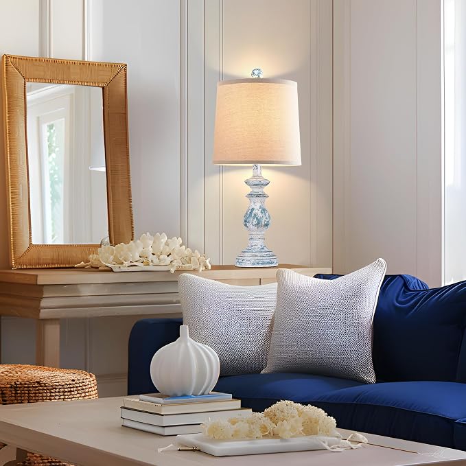 Traditional Table Lamp Set of 2, Rustic Farmhouse Table Lamps - Image 5