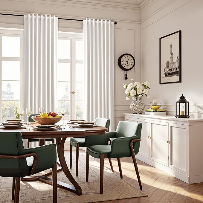 Cream Natural 100% Blackout Linen Curtains - Image 9