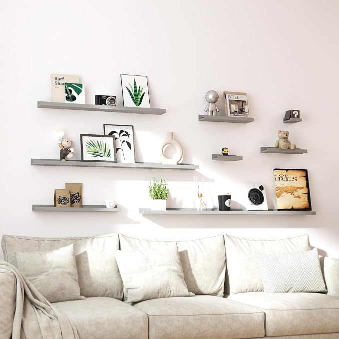 Grey Floating Shelves for Wall Decor, 14 in Shelf - Image 8