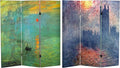 Red Lantern Double Sided Works of Monet Canvas Folding Screen by RedLantern